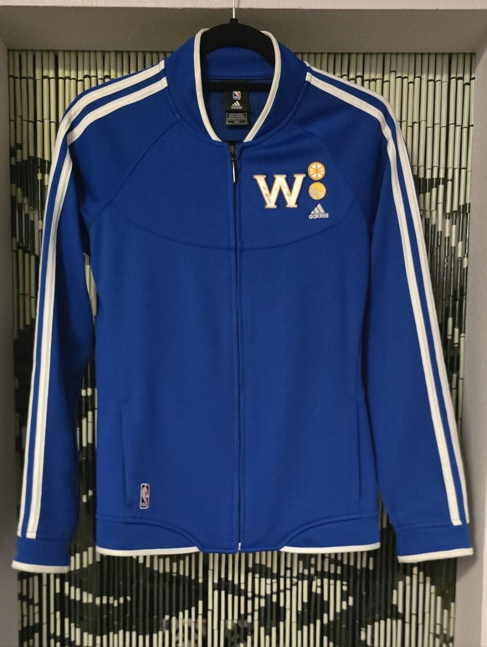 adidas x NBA Golden State Warriors Women's Royal Blue Full-Zip Varsity Jacket S